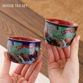 Ceașcă de ceai din ceramică cu culoare emailată Boutique, castron mic de ceai rafinat, set de ceai chinezesc, consumabile, ceașcă de ceai personalizată de înaltă calitate, 110 ml