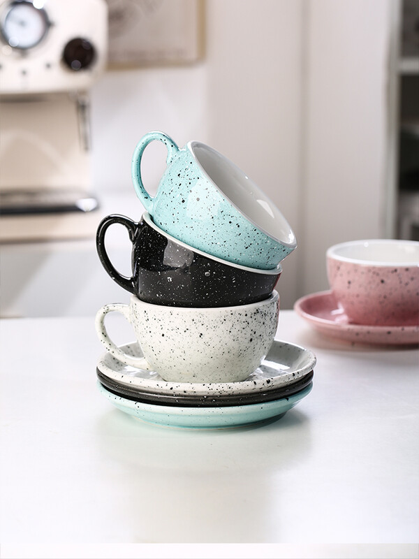 300 ml Splash Ink Style keraamiline kohvitassi ja taldrikukomplekt Euroopa peen pärastlõunatee latte tassi nõud Kontori piimatassi komplektid