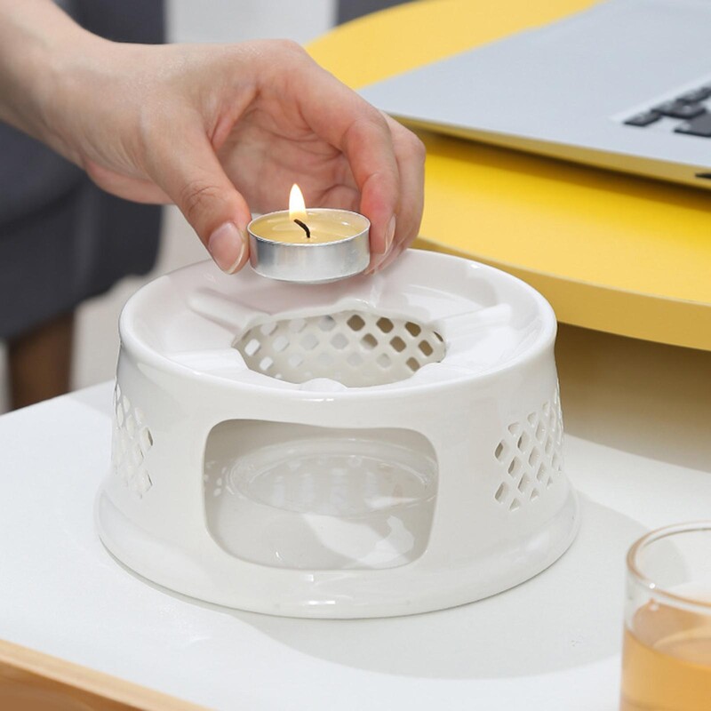 Keraminis arbatinuko šildytuvas Tealight krosnies arbatos šviesos žvakių laikiklis šildymui arbatinuko šildytuvo stovo pagrindas Keraminis stiklinis arbatos puodas