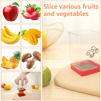 Φρούτα λαχανικών Speed Slicer Efficient Fruit Slicer Cup with Push Plate Strawberry Cutter Cup Κόφτες αυγών για οικιακή κουζίνα