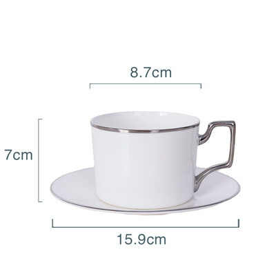 250 ml keraminių kavos puodelių indų pienas namams kūrybinė dovana aukso apvadu kaulo porcelianinis Phnom Penh ir sidabrinis Penh kavos puodelių lėkštės rinkinys