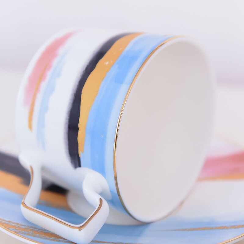 250 ml keraminių kavos puodelių indų pienas namams kūrybinė dovana aukso apvadu kaulo porcelianinis Phnom Penh ir sidabrinis Penh kavos puodelių lėkštės rinkinys