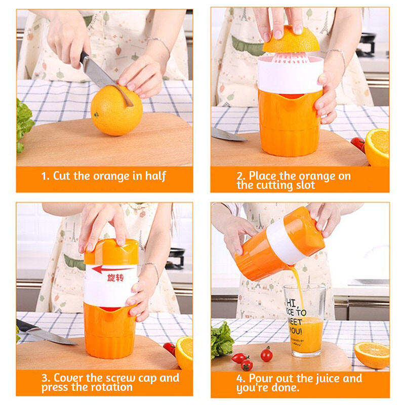 Nešiojama 300 ml rankinė sulčiaspaudė vaisiaus spaudyklė Mini citrinų citrusinių vaisių sulčiaspaudė, skirta namuose sveikų rankų citrinų apelsinų sulčiaspaudė