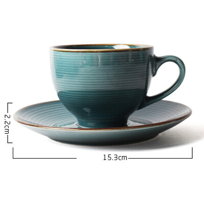 Aukštos kokybės kūrybinių kavos puodelių rinkinys Buitinis popietės arbatos puodelis su lėkšte Paprastas europietiško stiliaus puodelis Cappuccino puodeliai Latte 200 ml