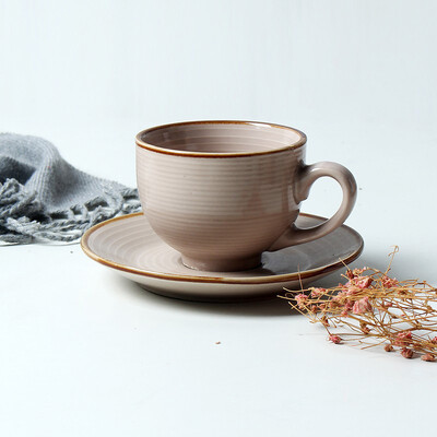 Aukštos kokybės kūrybinių kavos puodelių rinkinys Buitinis popietės arbatos puodelis su lėkšte Paprastas europietiško stiliaus puodelis Cappuccino puodeliai Latte 200 ml