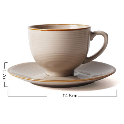 Aukštos kokybės kūrybinių kavos puodelių rinkinys Buitinis popietės arbatos puodelis su lėkšte Paprastas europietiško stiliaus puodelis Cappuccino puodeliai Latte 200 ml