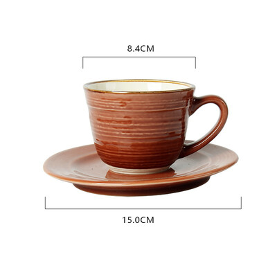 Aukštos kokybės kūrybinių kavos puodelių rinkinys Buitinis popietės arbatos puodelis su lėkšte Paprastas europietiško stiliaus puodelis Cappuccino puodeliai Latte 200 ml