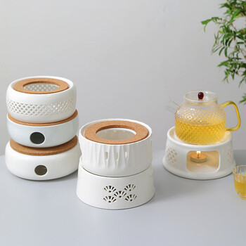 Ceramics Teapot Warmer Portable Tea Warmer Μονωτική Βάση Σταθερή κοίλη διακόσμηση τραπεζιού για ζεστό γάλα καφέ νερό