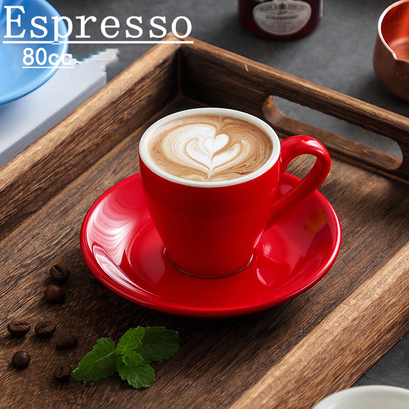 Itališkas espreso puodelio ir lėkščių rinkinys 80 ml europietiškas keraminis espreso kavos mažas išskirtinis mini puodelis popietės arbatos puodelis virtuvės gėrimai