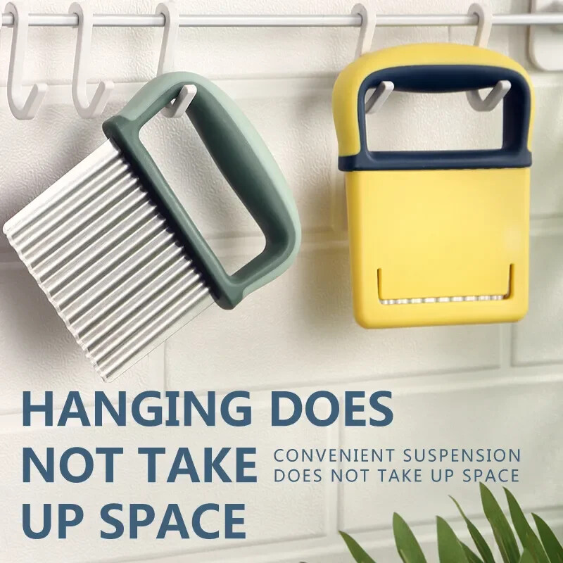 Nerūdijančio plieno bulvių drožlių pjaustyklė tešla Daržovių vaisių raukšlėtis banguota virtuvės peilio pjaustyklė Prancūziškų gruzdintuvų gaminimo įrankių programėlė