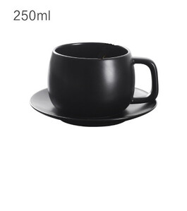 250 ml kavos puodelių rinkinys su lėkšte Šaukštas Keraminis Buitinis kavos puodelis Balck Baltosios arbatos puodelis Pieno sultys Vandens puodelis Gėrimų puodelis Dovana