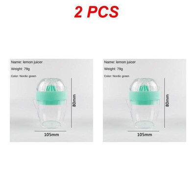 1/2/5 vnt. plastikinis citrinų spaustukas su dangteliu Rankinė citrinų sulčiaspaudė Apelsinų spaudimo puodelis Citrusinių vaisių spaudyklė Rankų vaisių citrinų apelsinų sultys