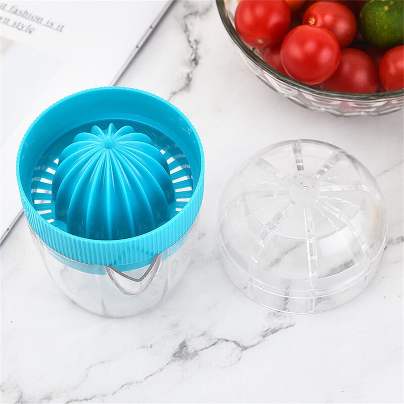 1/2/5 vnt. plastikinis citrinų spaustukas su dangteliu Rankinė citrinų sulčiaspaudė Apelsinų spaudimo puodelis Citrusinių vaisių spaudyklė Rankų vaisių citrinų apelsinų sultys