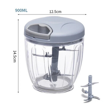 500/900ML Εγχειρίδιο κόφτη σκόρδου Rotate Vegetable Cutter Chopper Slicer Φρούτα Σκόρδο Θραυστήρα Κουζίνα Gadget Blender Μύλοι κρέατος