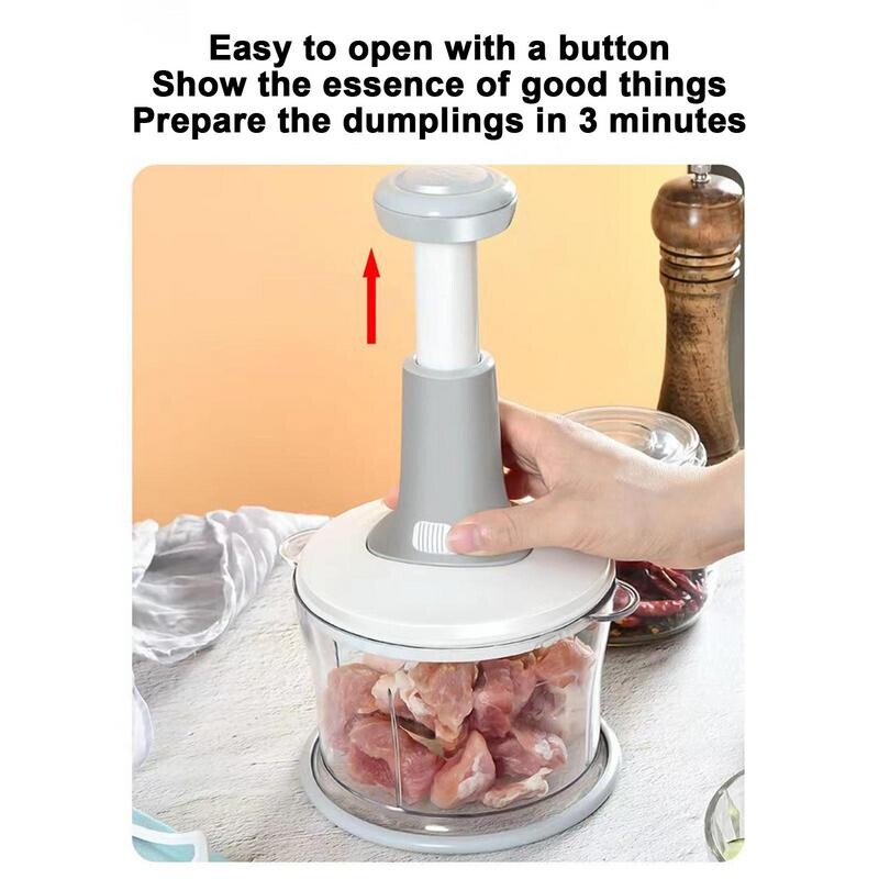 Nerūdijančio plieno rankinis spaudžiamas maisto smulkintuvas mėsmalė mėsmalė ir malimo mašina rankinis daržovių smulkintuvas