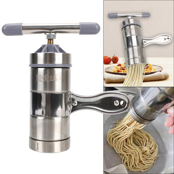 Εγχειρίδιο Inox Making Spaghetti Pasta Machine Maker Noodle Maker Fruits Juicer With 5 Pressing Forms Multifunctional