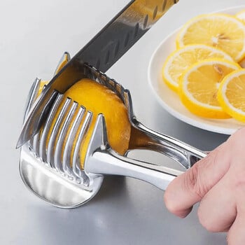 5PCS Lemon Slicer 304 неръждаема стомана Малка многофункционална ръчна щипка Tomato Slicer God Fruit Splitter Tool Инструмент за разделяне на плодове