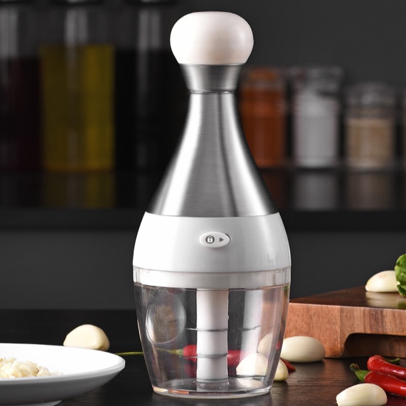 Mașină de tocat usturoi din oțel inoxidabil Mașină de tocat carne antirugina Concasor manual pentru mâncare Tocător de carne durabil de usturoi zdrobit de bucătărie