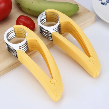 Creative Banana Slicer Sausage Slicer Κόφτης λαχανικών και φρούτων Sharp Slicer από ανοξείδωτο ατσάλι Αξεσουάρ κουζίνας για κόφτη μπανάνας