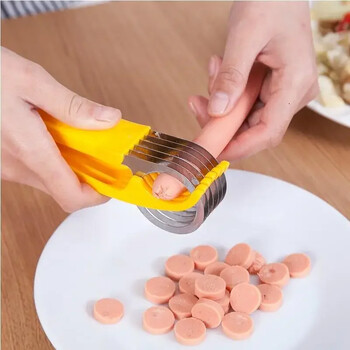 Creative Banana Slicer Sausage Slicer Κόφτης λαχανικών και φρούτων Sharp Slicer από ανοξείδωτο ατσάλι Αξεσουάρ κουζίνας για κόφτη μπανάνας