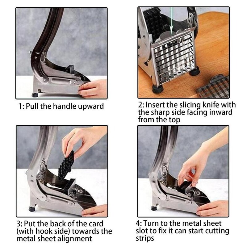 Rankinis pjaustytuvas nerūdijančio plieno gruzdintų bulvyčių pjaustyklė bulvių traškučių gaminimo mašina mėsos smulkintuvas kubeliais pjaustymo mašina virimo įrankis virtuvei