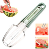 3in1 arbūzų šakių pjaustyklė nerūdijančio plieno arbūzo vėjo malūno pjaustyklė Nešiojama vaisių šakutė vasaros arbūzo pjaustymo įrankis