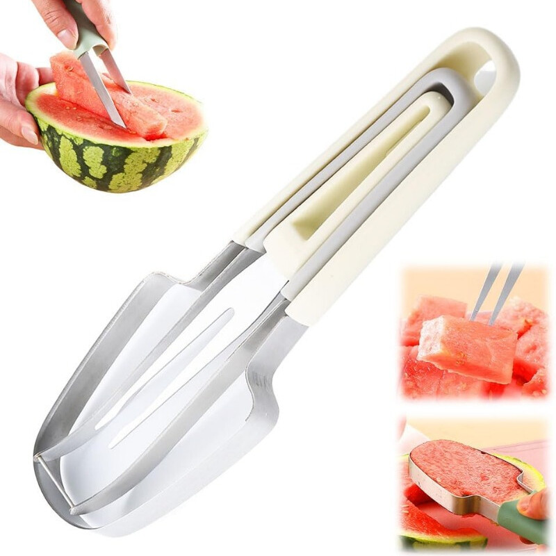 3in1 arbūzų šakių pjaustyklė nerūdijančio plieno arbūzo vėjo malūno pjaustyklė Nešiojama vaisių šakutė vasaros arbūzo pjaustymo įrankis