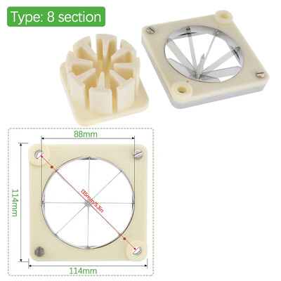 6,5 / 9,5 / 12,3 mm Prancūziškos keptuvės pjaustymo mašinos ašmenys iš nerūdijančio plieno pjaustomi daržovių vaisiai agurkai ridikėliai mašinos dalys 6/8 sekcija