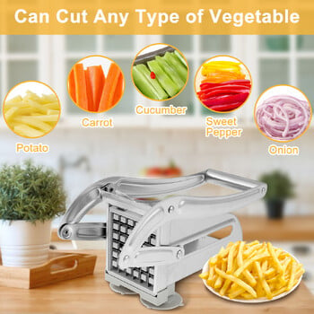 Εγχειρίδιο French Fry Cutter από ανοξείδωτο ατσάλι Potato Chipper Fast Cutter Potato Chip Cutter Πολυλειτουργικός κόφτης λαχανικών