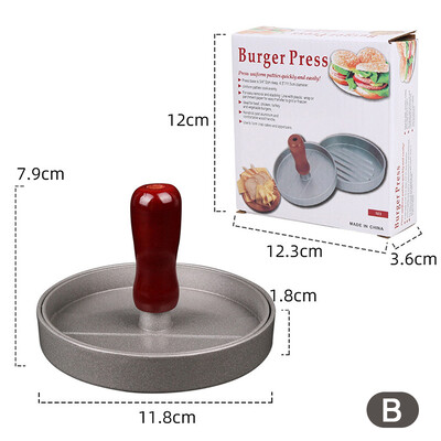 Aukštos kokybės apvali mėsainio forma aliuminio lydinio mėsainio mėsa jautienos kepsninės mėsainiai mėsos presai virtuvės maisto forma