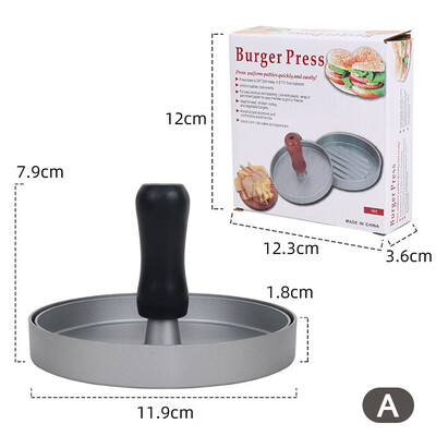 Aukštos kokybės apvali mėsainio forma aliuminio lydinio mėsainio mėsa jautienos kepsninės mėsainiai mėsos presai virtuvės maisto forma