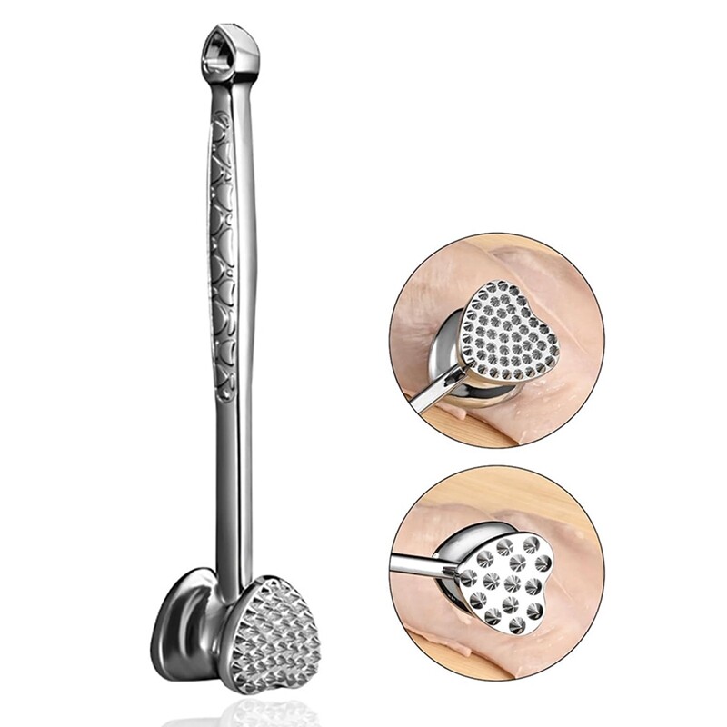 Majapidamises kasutatav lahtine lihahaamer, praadide pehmendamise vasar, kindel kahepoolne libisemisvastane käepide