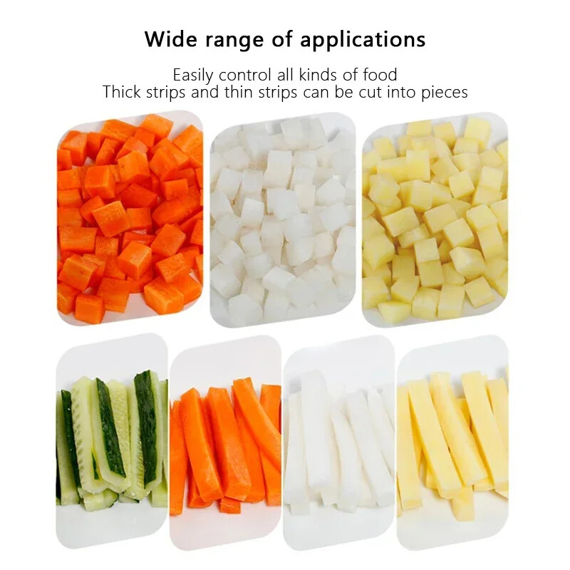 Nerūdijančio plieno bulvių pjaustytuvas Rankinis daržovių pjaustytuvas gruzdintų bulvyčių pjaustyklės mašina Bulvių traškučių gaminimo mašina Bulvių pjaustyklė Virtuvės įrankiai