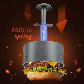 Pisol Hamburger Press Burger Patty Maker για γεμιστά μπιφτέκια Μοσχαρίσιο λαχανικό Καλούπι τέλειο για μπέργκερ Μπουρέκια Μαγειρική μπάρμπεκιου