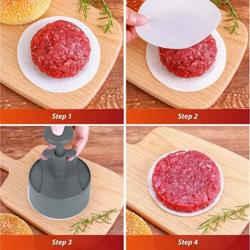 Pisol Hamburger Press Burger Patty Maker για γεμιστά μπιφτέκια Μοσχαρίσιο λαχανικό Καλούπι τέλειο για μπέργκερ Μπουρέκια Μαγειρική μπάρμπεκιου