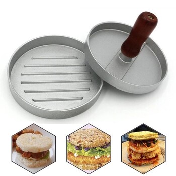 Alloy Diy Mold Hamburger Maker Πρέσα χάμπουργκερ Στρογγυλό σχήμα Αντικολλητικές κοτολέτες Chef Grill Burger Machine Press Patty Maker Mold