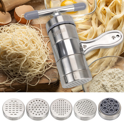 Manual Making Spaghetti With 5 Pressing Molds Fruits Juicer Kitchen Supplies Maker Noodle Maker Ανοξείδωτη μηχανή ζυμαρικών πρέσας