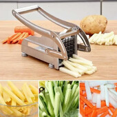 2 lame din oțel inoxidabil Cartofi prăjiți pentru casă Chipsuri de cartofi Fâșii de tăiat Cutter Tocător Chips Mașină de făcut Instrument pentru tăiat cartofi prăjiți