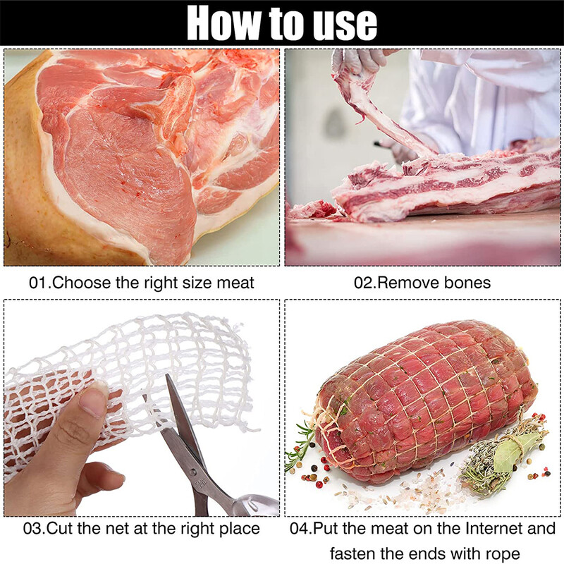 1/2/3 metro medvilnės mėsos tinklinis kumpis dešros ritinėlis tinklinis ritinys dešrainis marinuota mėsa tinklinė dešra Pakavimo įrankiai Virtuvės gaminimo įrankis