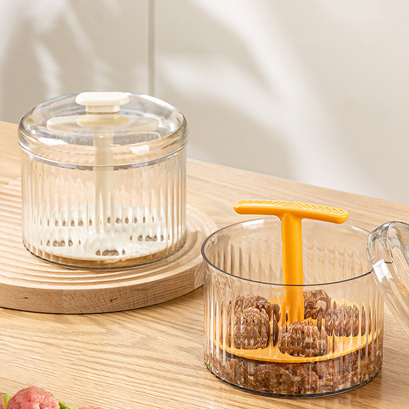 Mėsos kukulių gaminimo virtuvės ekstruzinis kotletų gaminimo įrankis Frikadeller Maker mėsos rutuliukų formavimo forma Plastikinis permatomas mėsos kukulių formuotojas