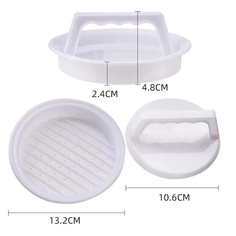 Naujas apvalus mėsainių spaudimo mėsainių aparatas Mėsos jautienos kepsninė Mėsainių kepimo mašina Patty Barbekiu pyrago spaudimo mašina Formos virtuvės įrankiai