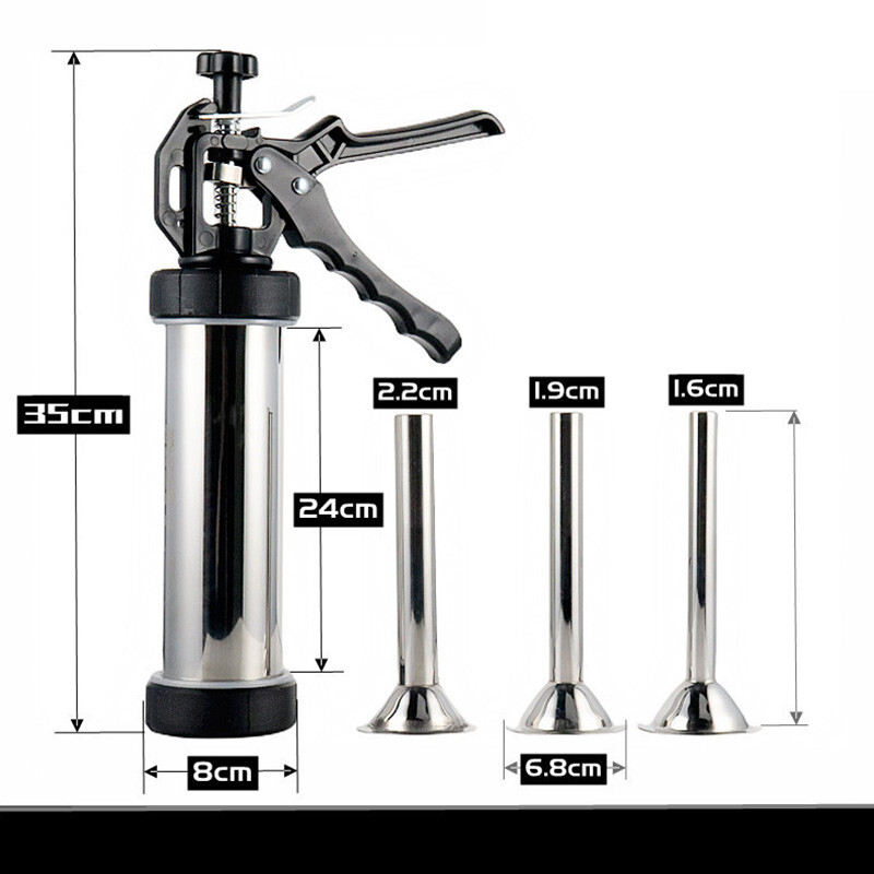 Dešrų įdaru rankinis dešrų mėsos užpildų aparatas Naminis naminis dešrų įrankis Rankinis dešrų aparatas Piltuvo antgalis