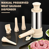 Didelis atidarymas nerūdijančio plieno dešrų įdarui Daugkartinis nešiojamasis dešrų gaminimo įrankis Virtuvės reikmenys Didelės talpos neslystantis