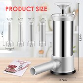 Sausage Stuffer Buitinis nerūdijančio plieno dešrų dozatorius, rankinio korpuso dešrų dozavimo aparatas