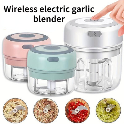 Mini tocător de usturoi electric USB de 3,38/8,45 oz - mașină de tocat carne puternică și zdrobitor de legume pentru prepararea rapidă și ușoară a alimentelor