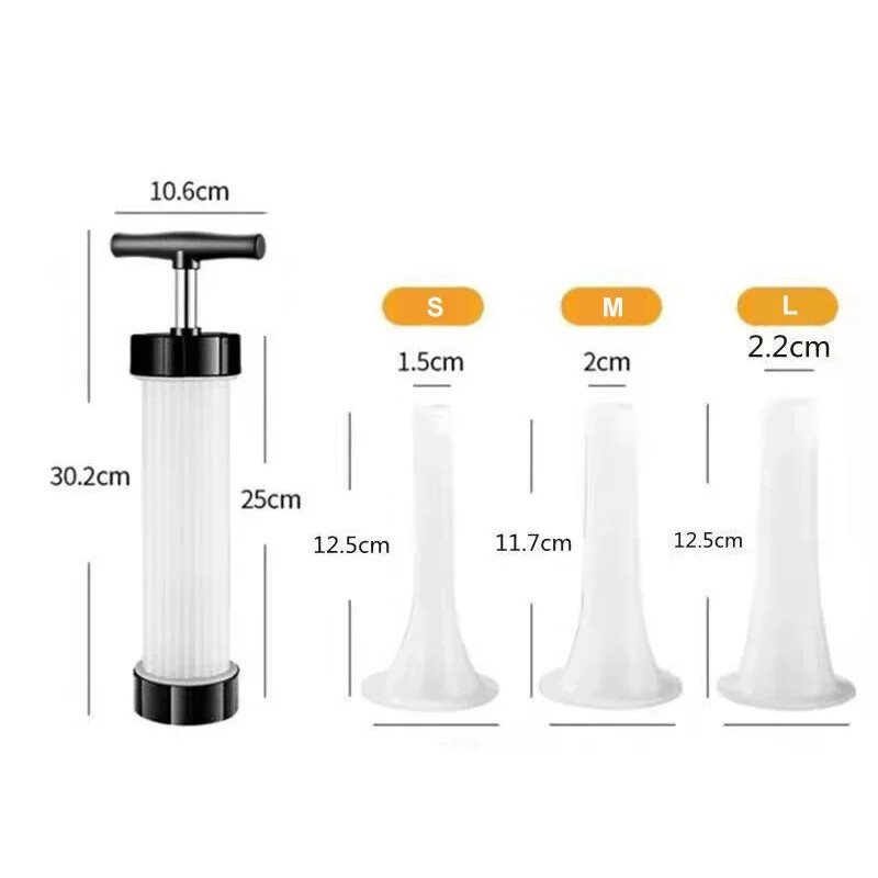 Dešrų užpildas su 3 vnt piltuvėliais Dešrų įdaru mašina Naminis dešrų įdaru švirkštas Prietaisai Dešrų gaminimo aparatas Virtuvės įrankiai