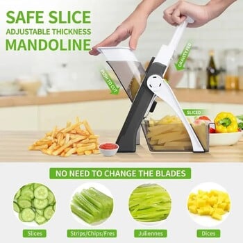 Εγχειρίδιο πολλαπλών λειτουργιών Vegetable Cutter Slicer Potatoes Slicer Chopper Τεμαχιστές τηγανιτές πατάτες Maker Peelers Kitchen Gadgets