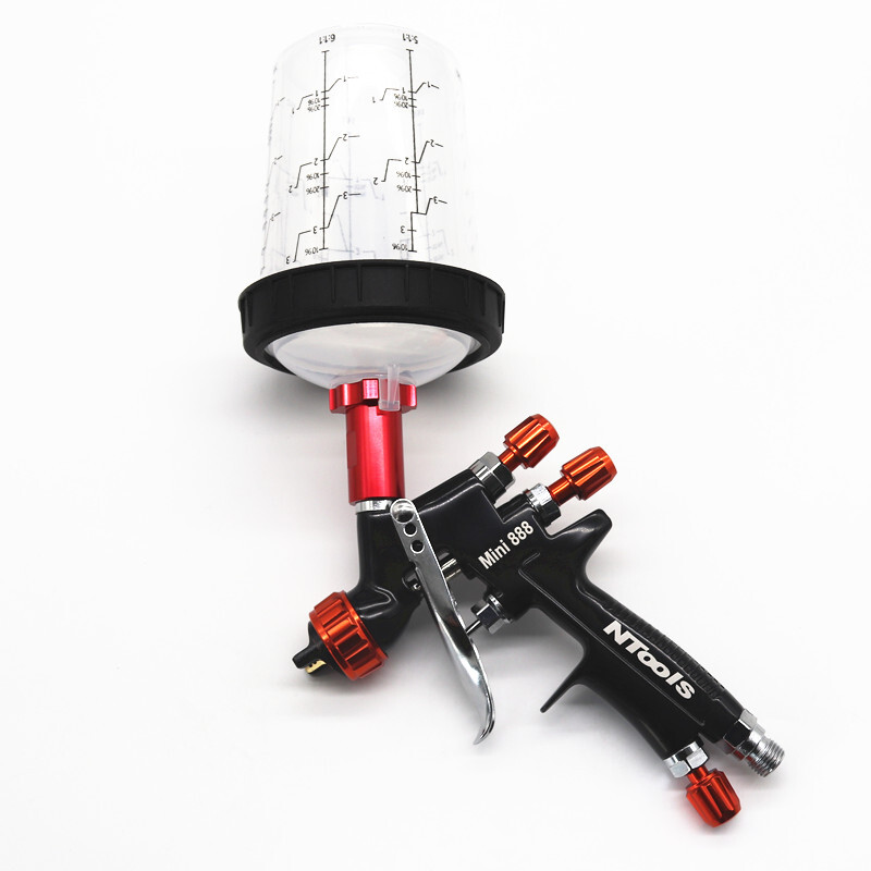 1,2 mm purškimo pistoletas 1,0 mm purkštukų rinkinys 400 CC/250 CC bako oro purškimo pistoletas su dažų maišymo taurele ir adapteriu mini purškimo pistoletas, dažų purškimo pistoletas