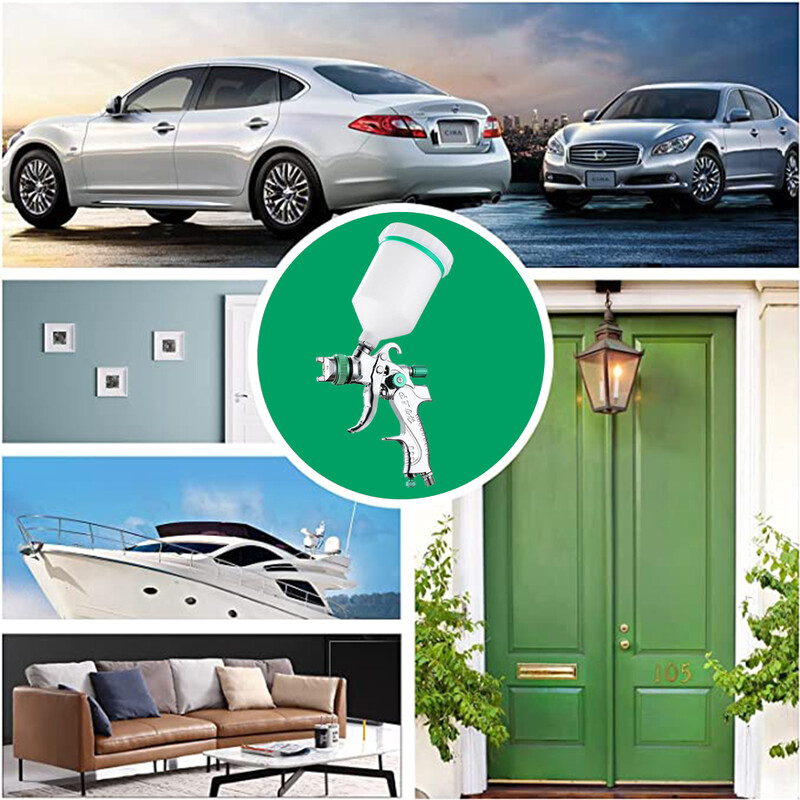 Profesionalus HVLP purškimo pistoletas 1,4 / 1,7 / 2,0 / 2,5 mm plieninis purkštukas Gravitacinis purškimo pistoletas „pasidaryk pats“ purškimo dažų rinkinys namų automobilių dažų purškimo pistoletas