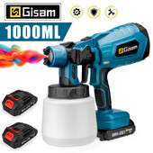 1000 ml belaidis elektrinis purškimo pistoletas nešiojamasis buitinis dažų purkštuvas automobilių baldams plieno dangos aerografas skirtas Makita 18V baterijai